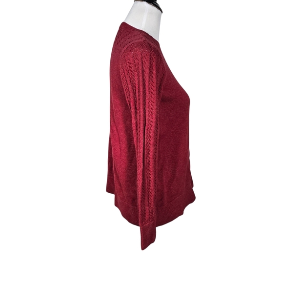 Loft Size Medium Burgundy Knit Sweater - Picture 4 of 9